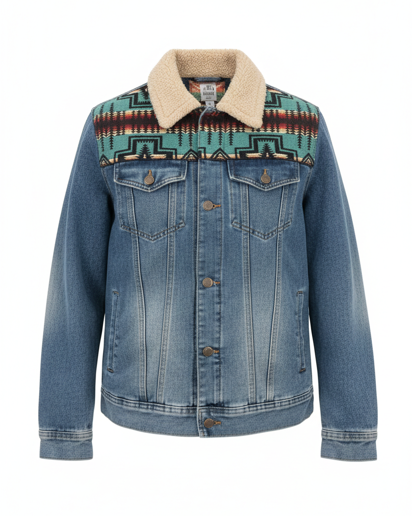 Manteau en jeans unisexe 14