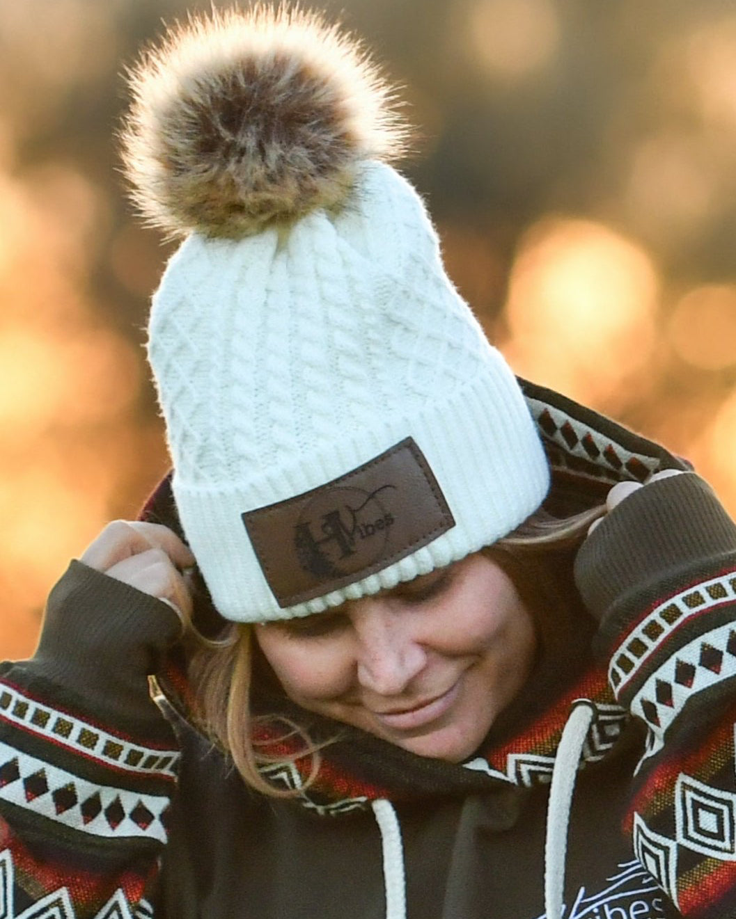 Pompom Aubainerie Tuque Femme Tuque à Pompon Femme Tuque Crème à