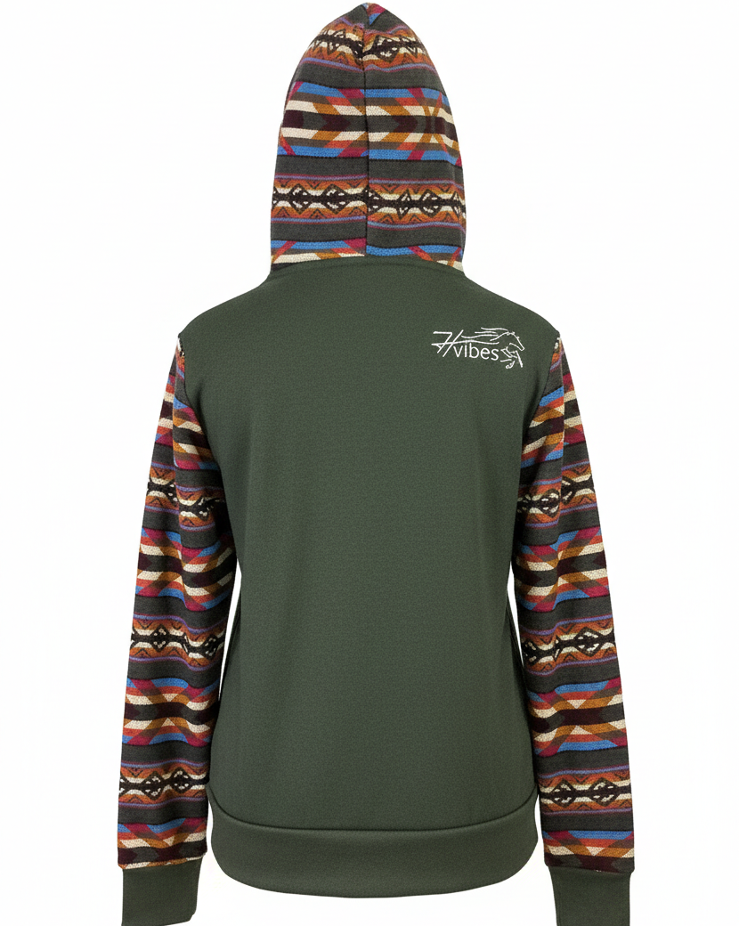Hoodie West avec zip kaki 3
