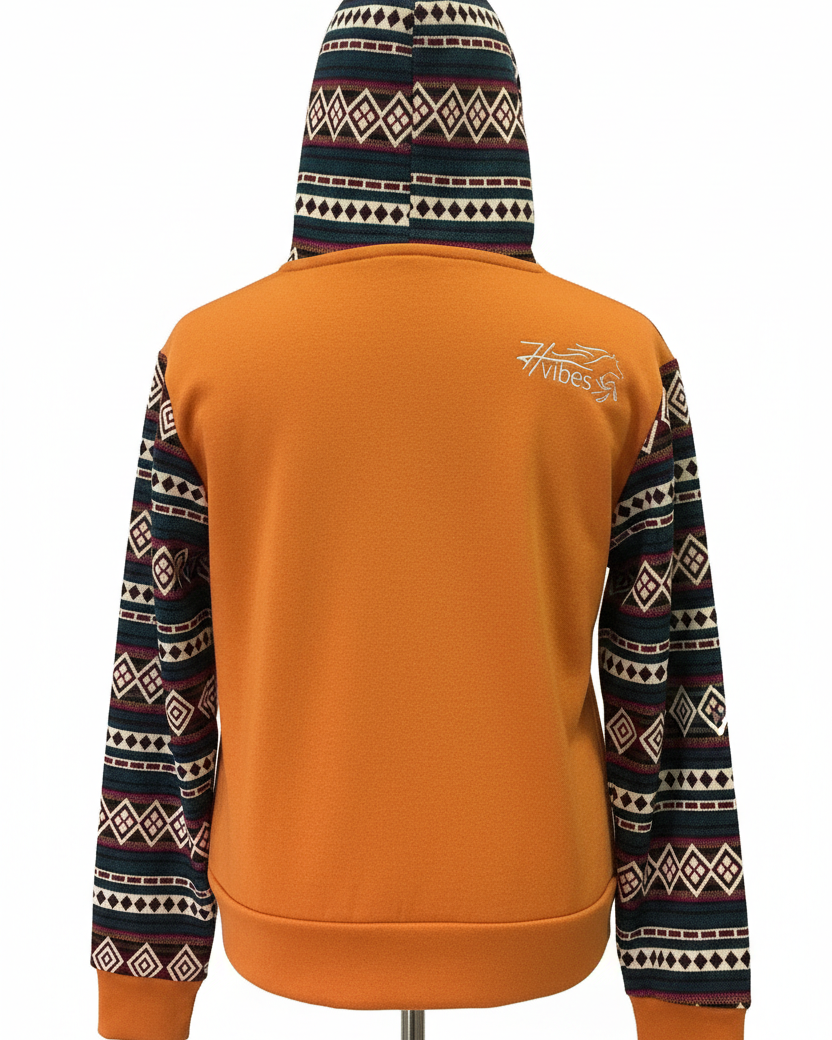 Hoodie West avec zip orange 2