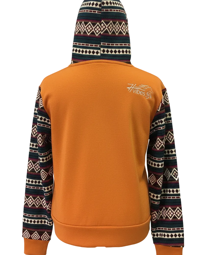 Hoodie West avec zip orange 2