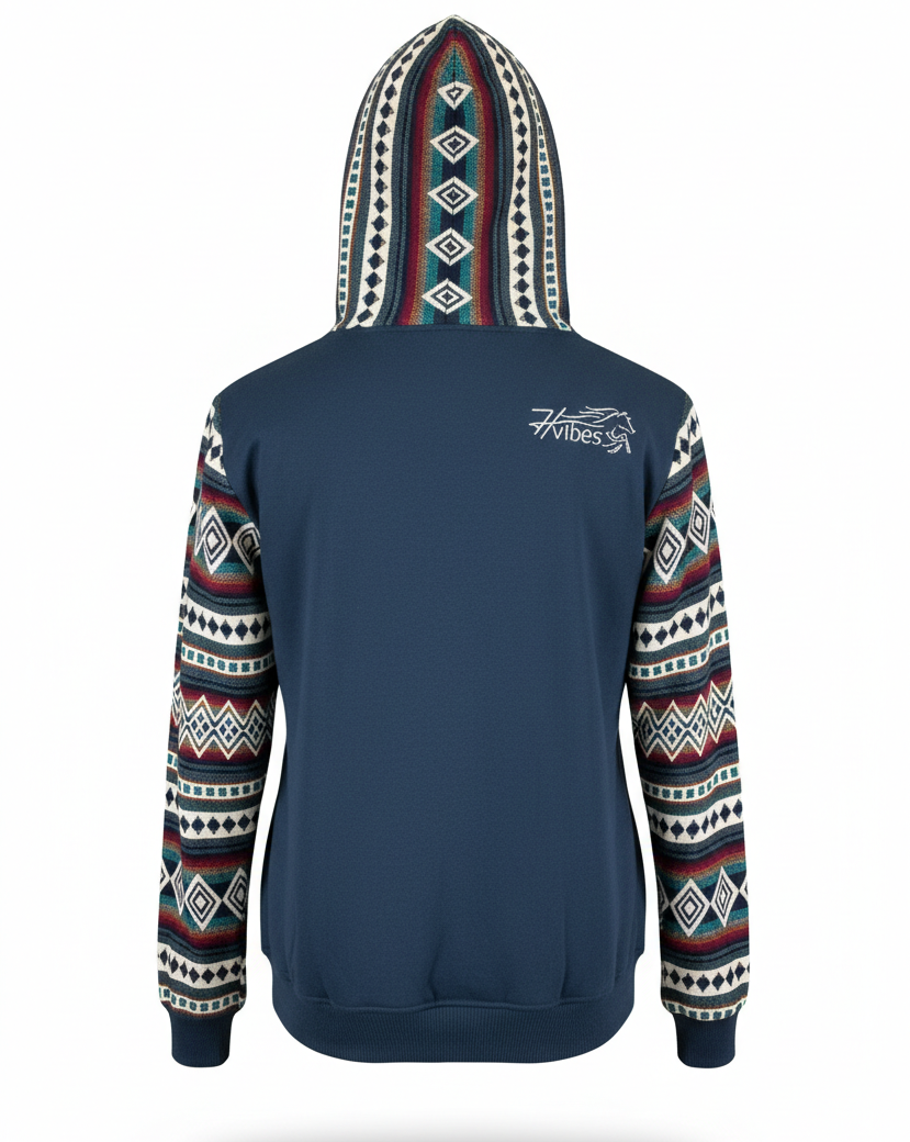 Hoodie West avec zip bleu 8