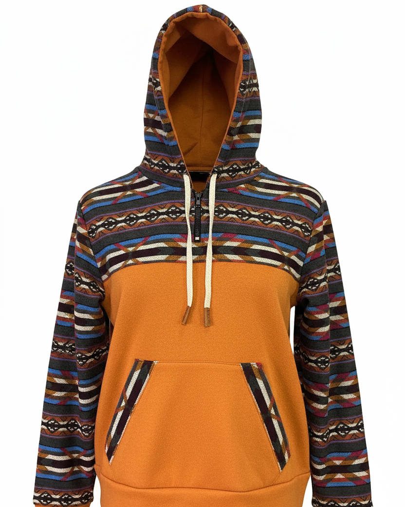 Orange zip-up hoodie, size 6