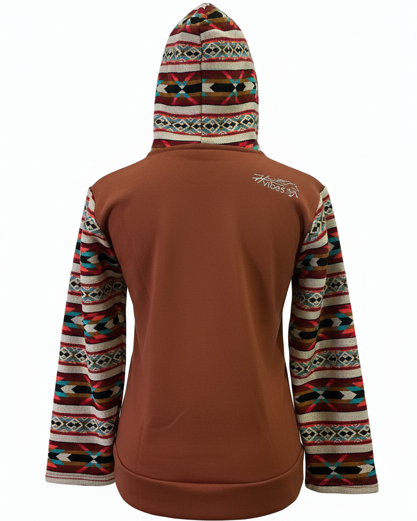 Hoodie West avec zip brun 5