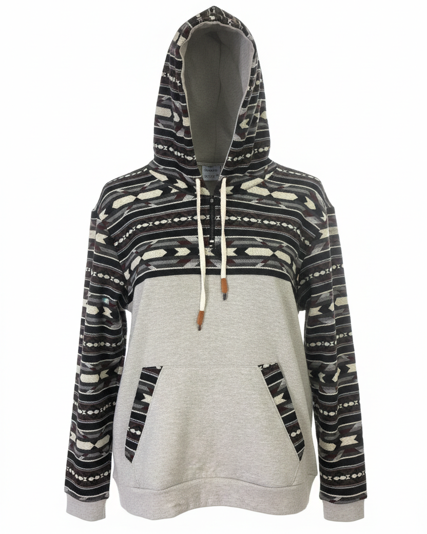 Hoodie West avec zip gris pâle 5