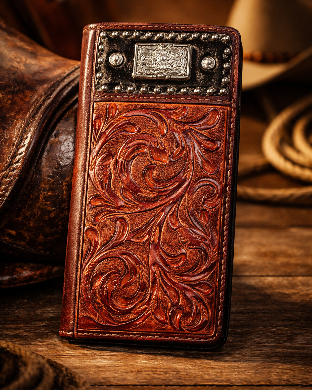 Men's wallet in leather and cowhide