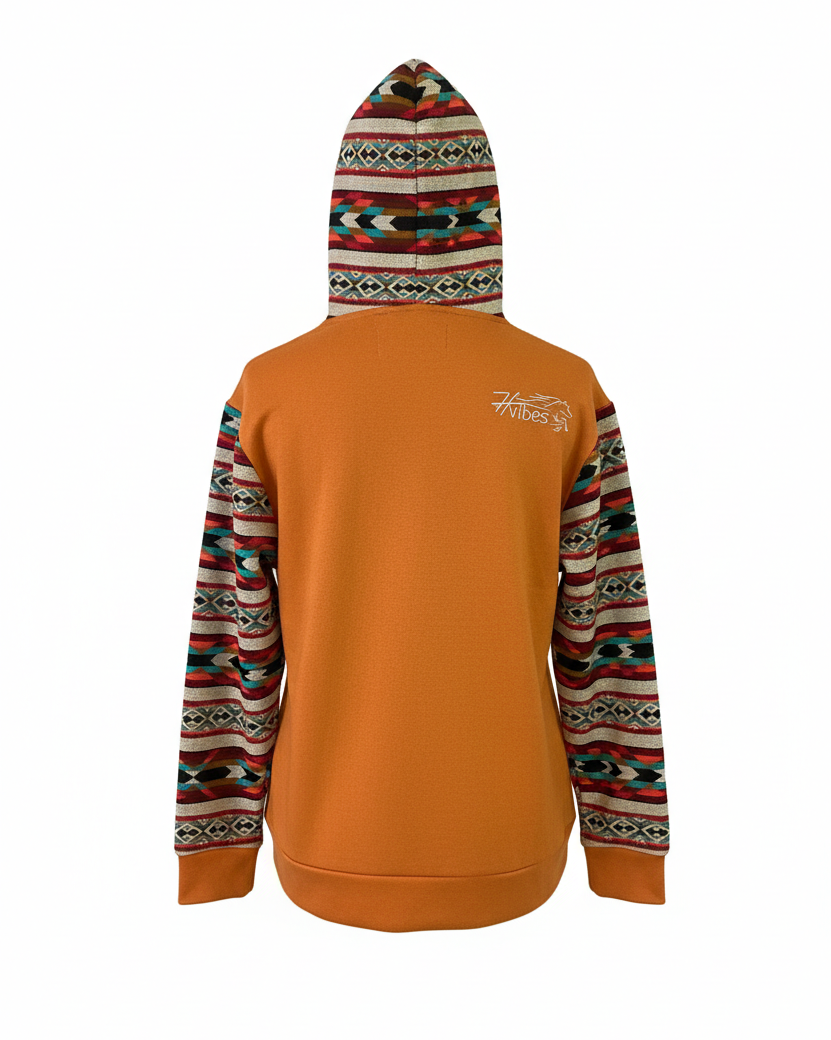Hoodie West avec zip orange 3