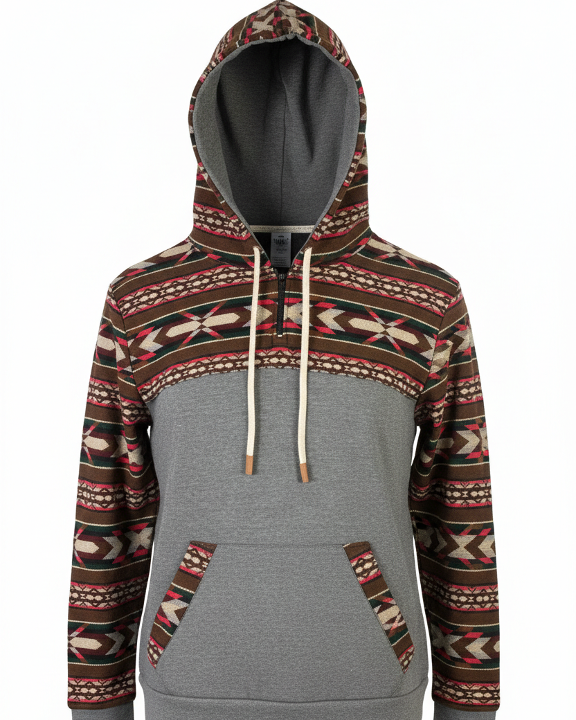 Hoodie West avec zip gris foncé 11