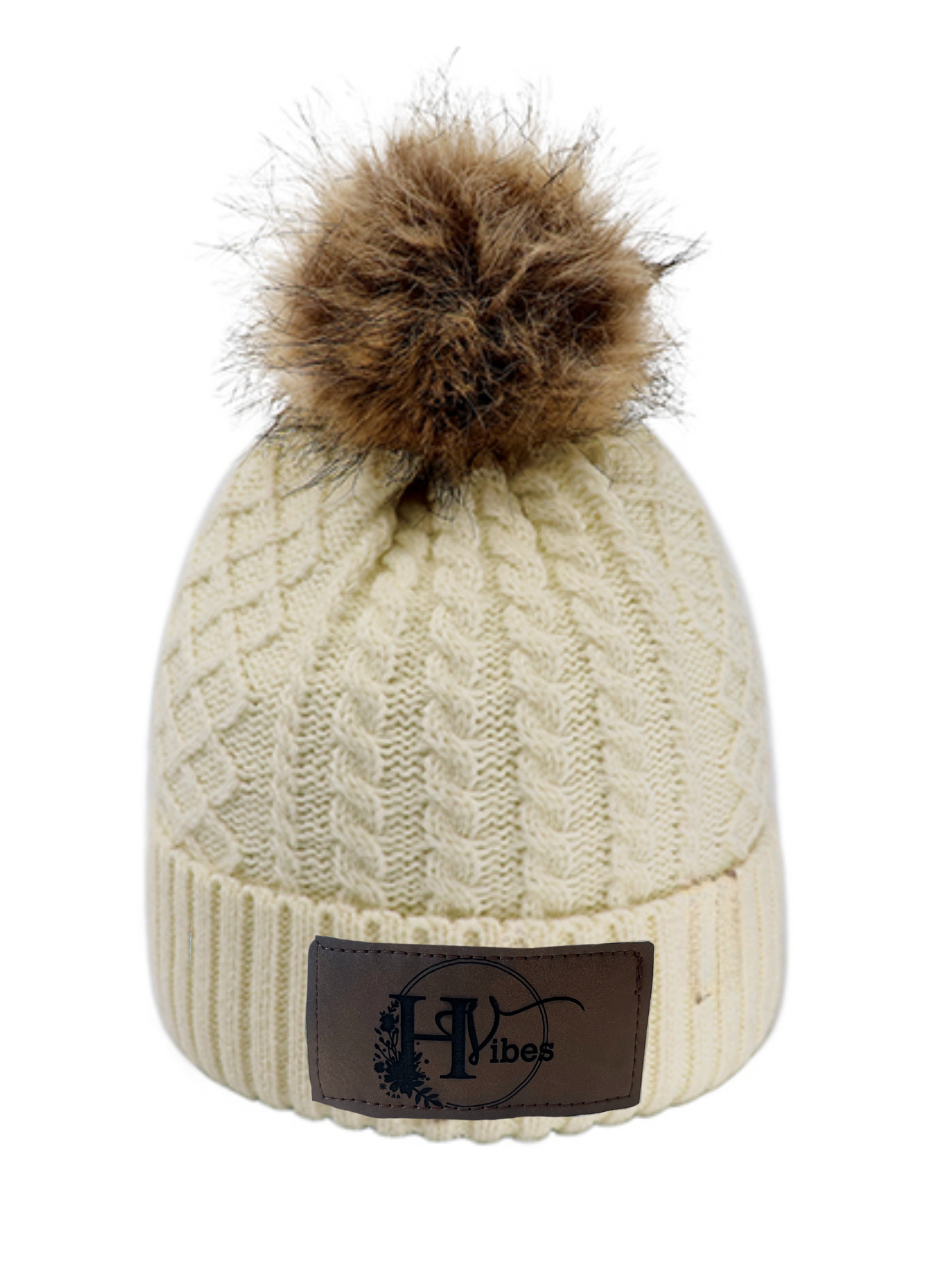 Tuque Crème à pompon pour femme