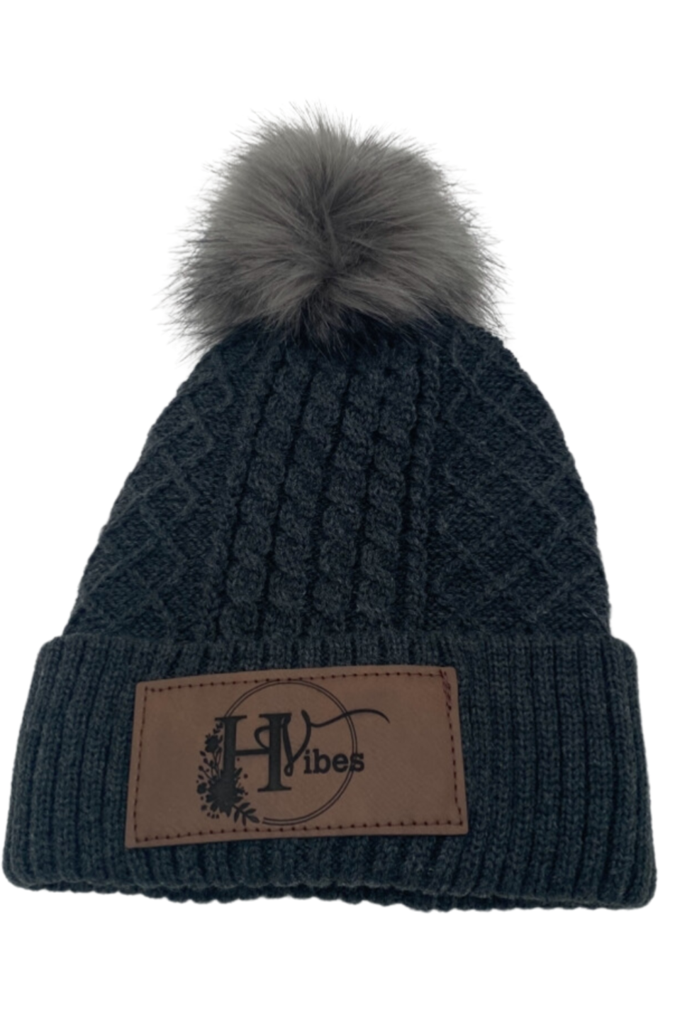 Tuque charcoal à pompon pour femme