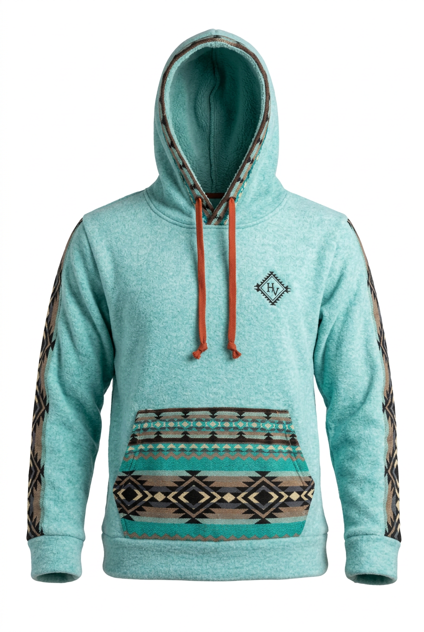 Polar avec capuche turquoise 1