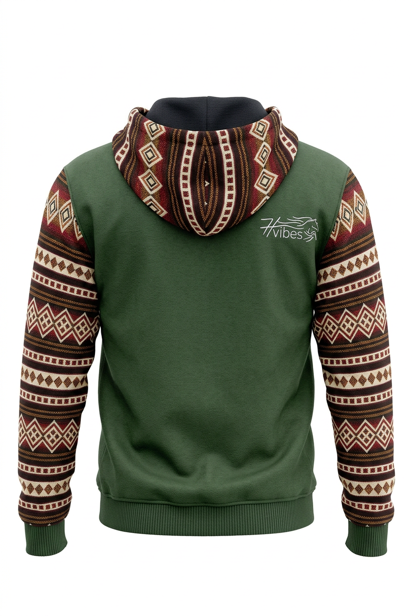 Hoodie West avec zip kaki 1