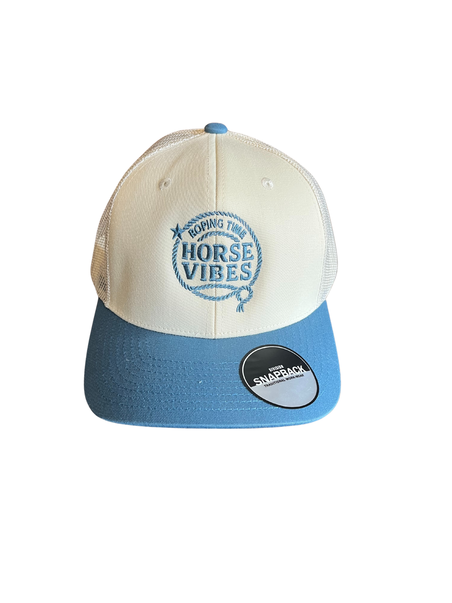 casquette beige a pèque bleu "roping time"
