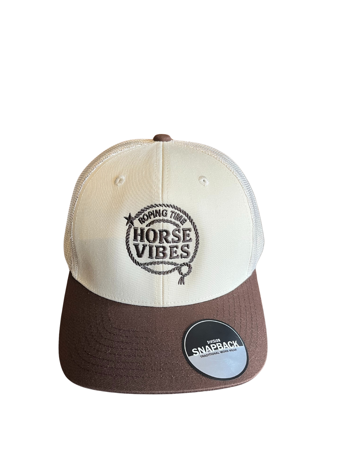 casquette beige a pèque brune "roping time"