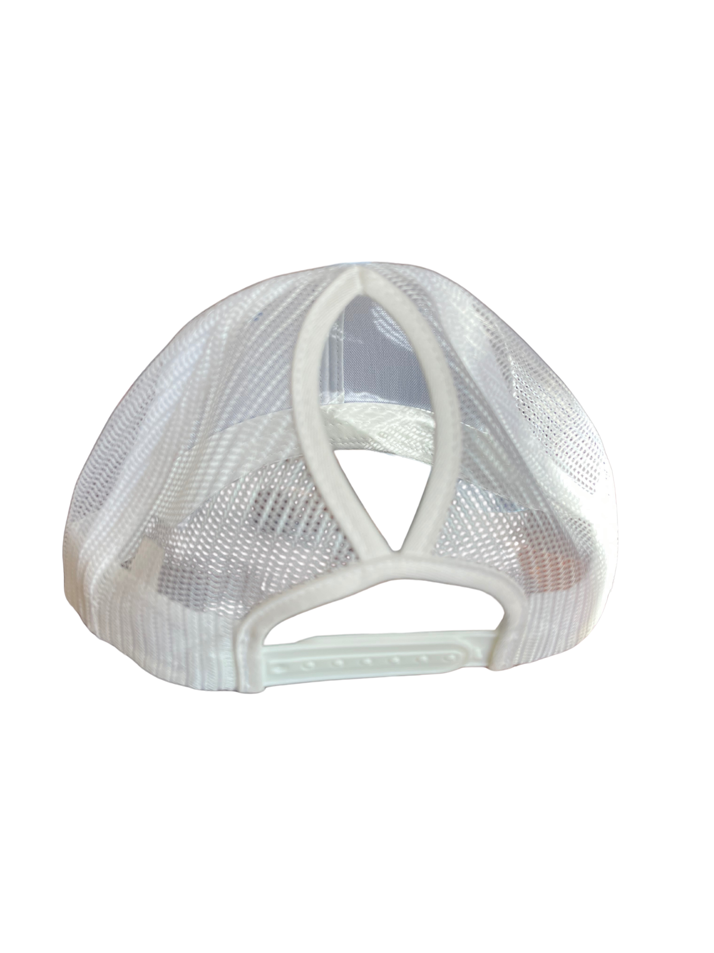 casquette bleu pour femme avec "ponytail"