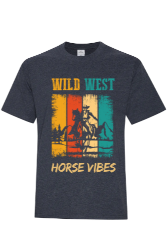T-shirt wild west marine chiné/noir chiné