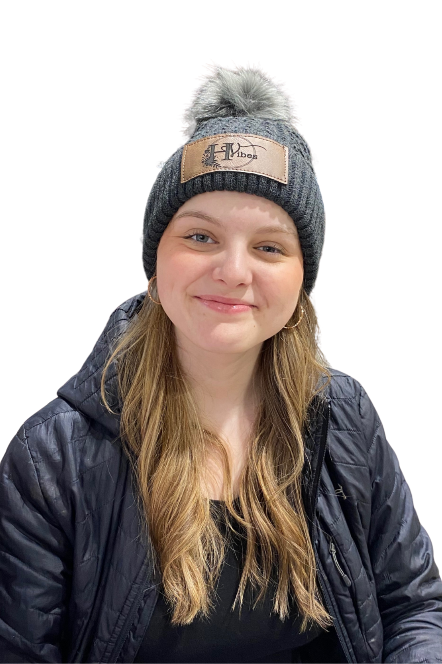 Tuque charcoal à pompon pour femme