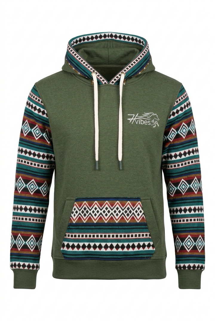 West hoodie with khaki zip 3
