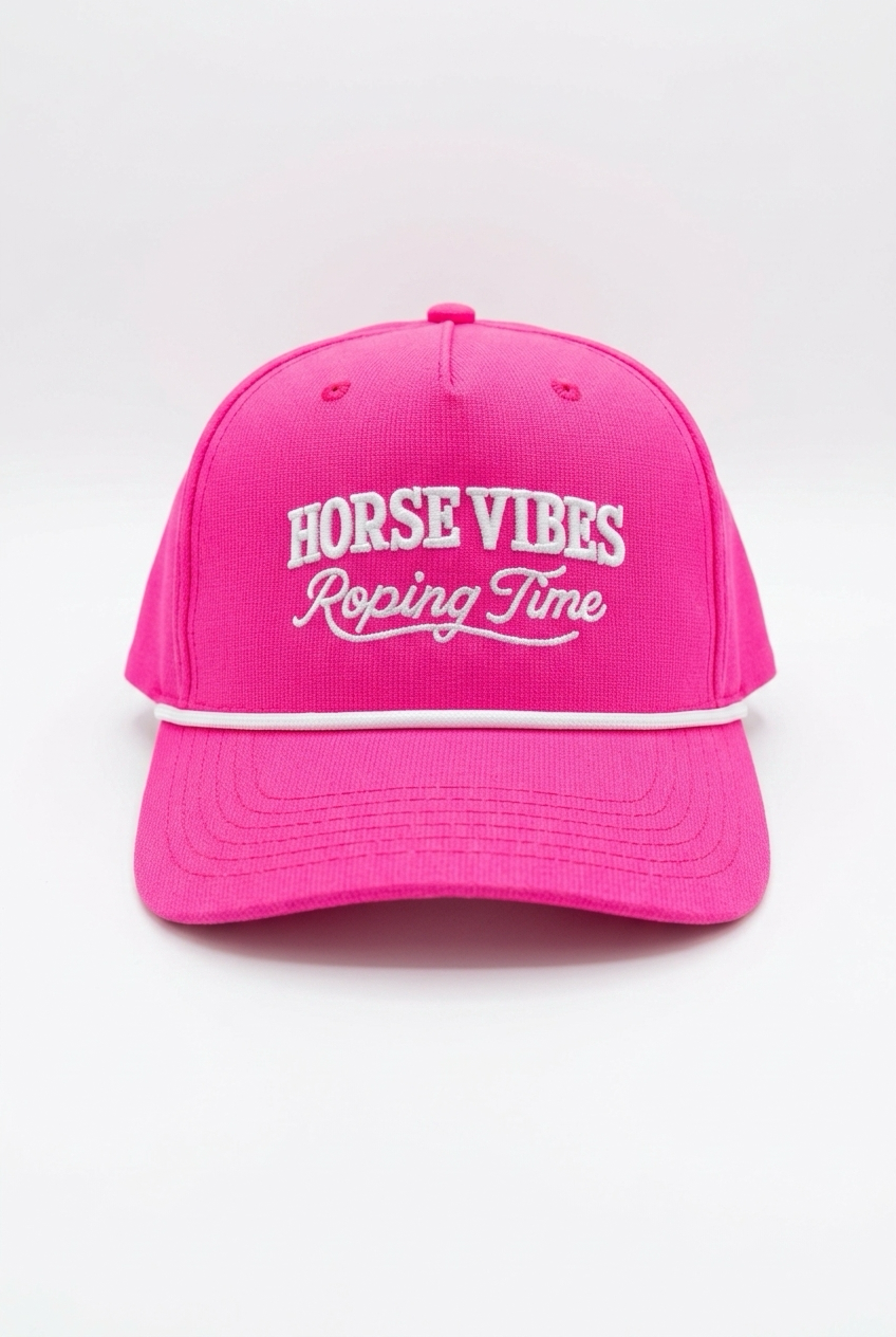 Casquette roping time rose avec corde