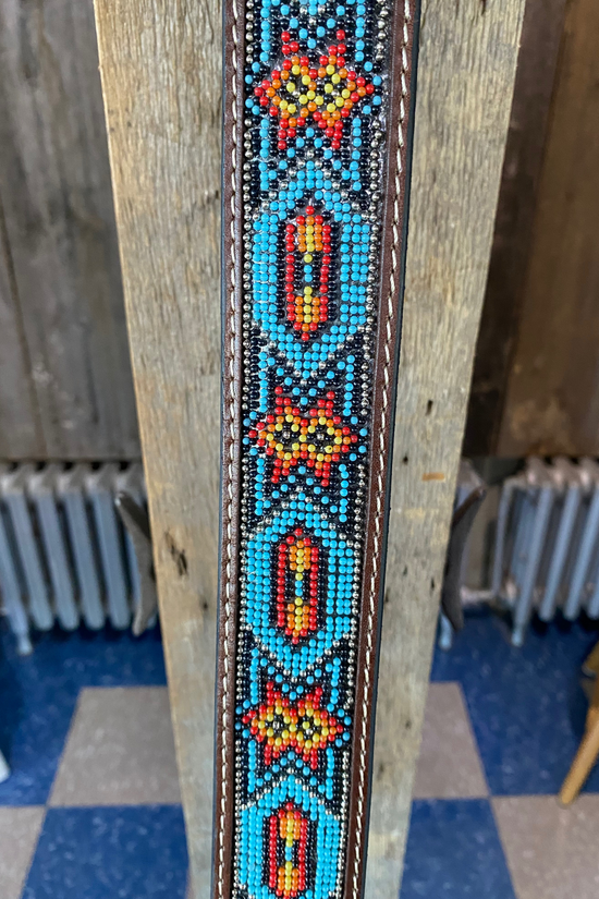 Ceinture en cuir avec billes décoratives