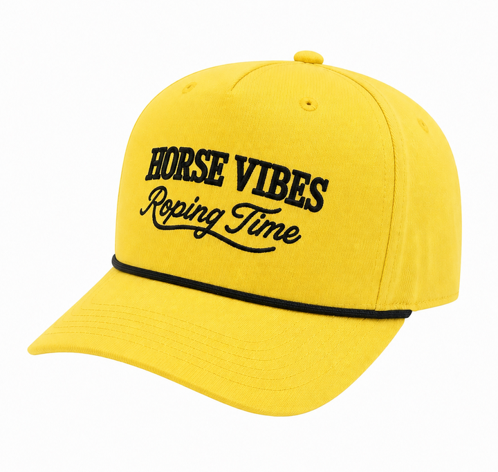 Casquette roping time jaune avec corde