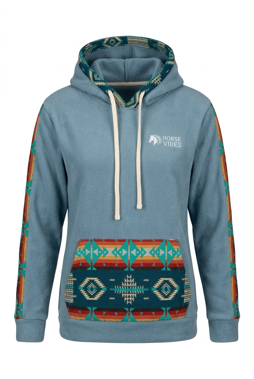 polar avec capuche bleu 5