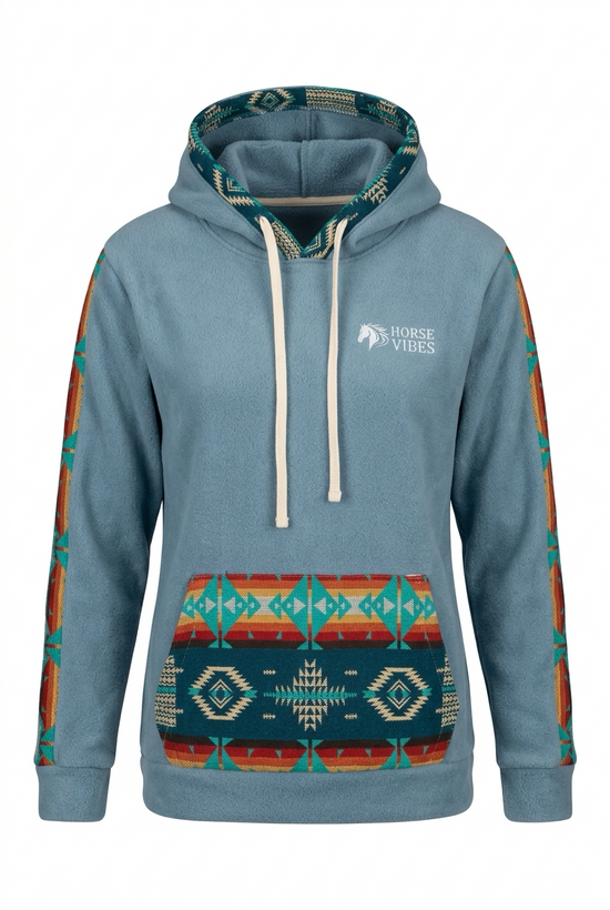 polar avec capuche bleu 5