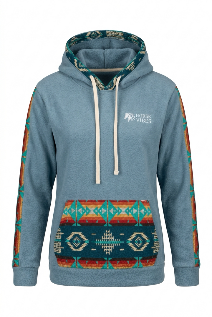 polar avec capuche bleu 5