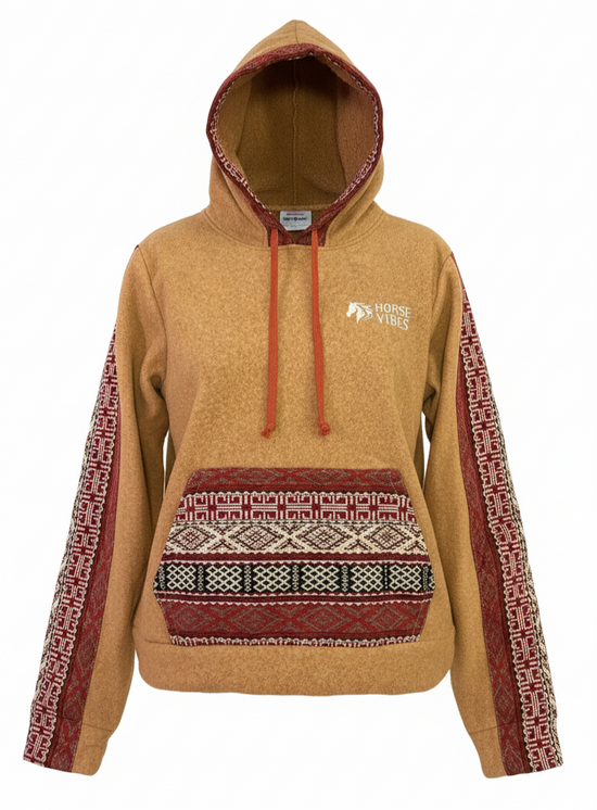Brown fleece with hood, size 23