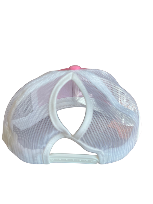 casquette rose pour femme avec "ponytail"