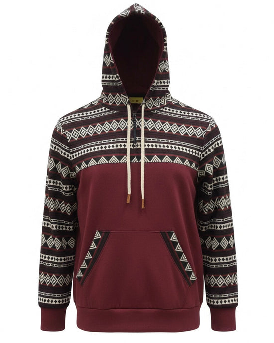 Hoodie West avec zip bourgogne 3