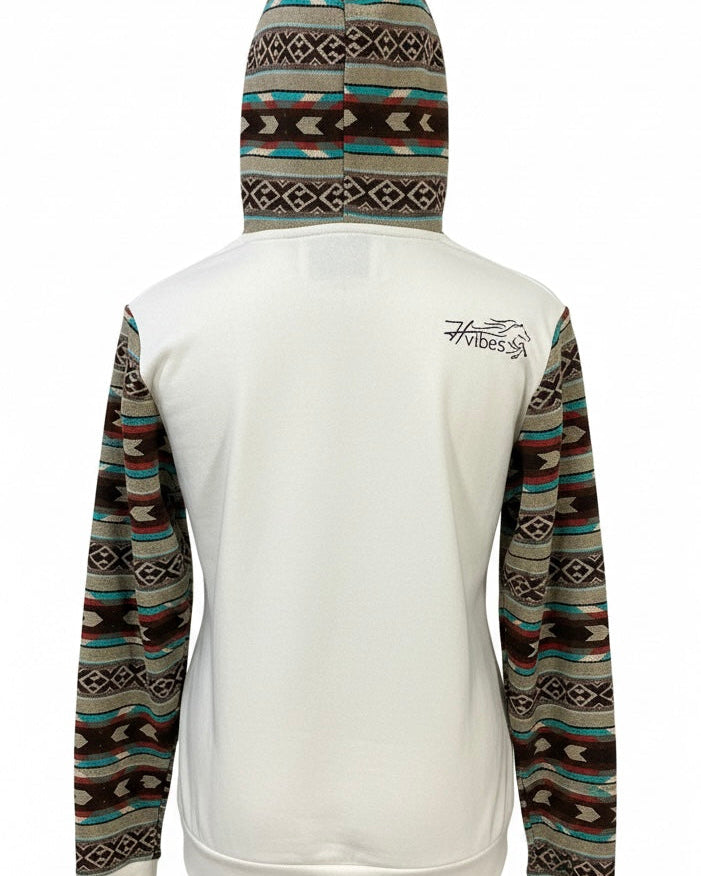 Hoodie West avec zip blanc 5