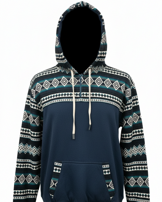 Hoodie West avec zip bleu 12