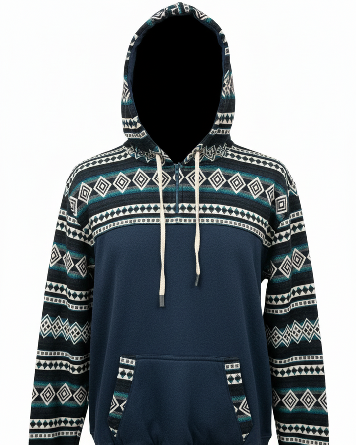 Hoodie West avec zip bleu 12