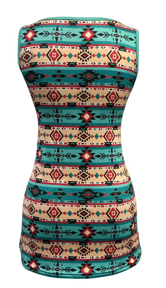 Turquoise or burgundy Aztec-print camisole