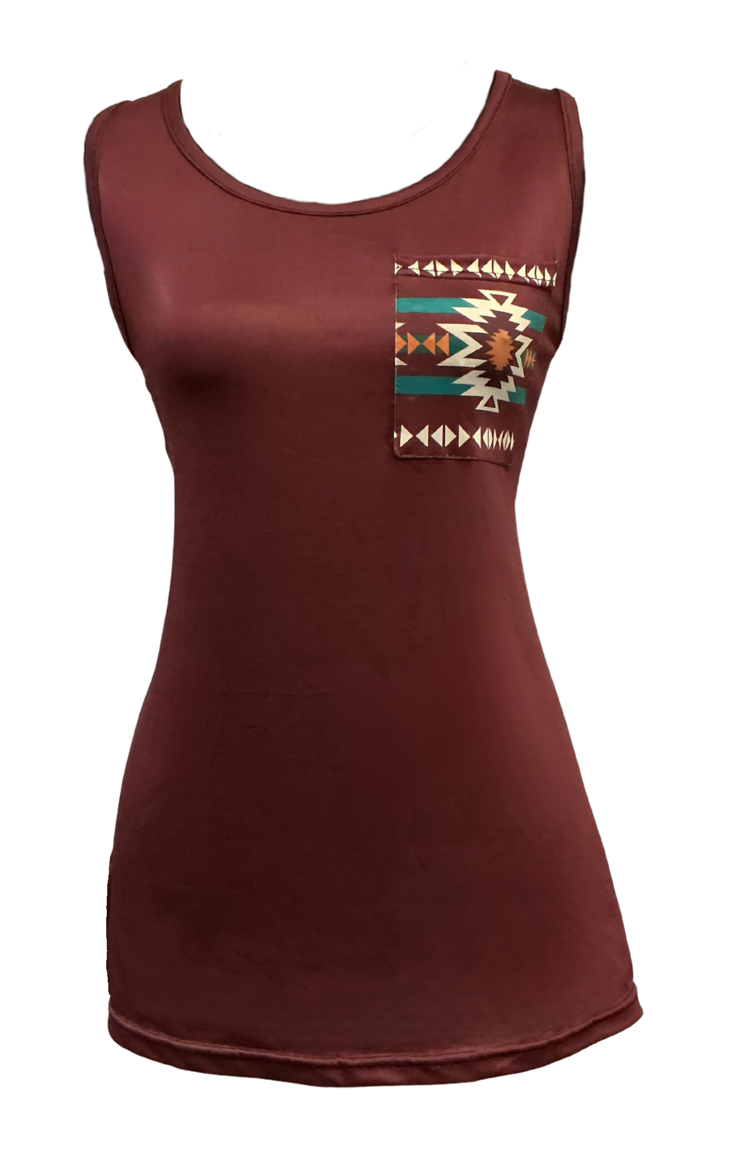 Camisole West à dos aztèque turquoise ou bourgogne