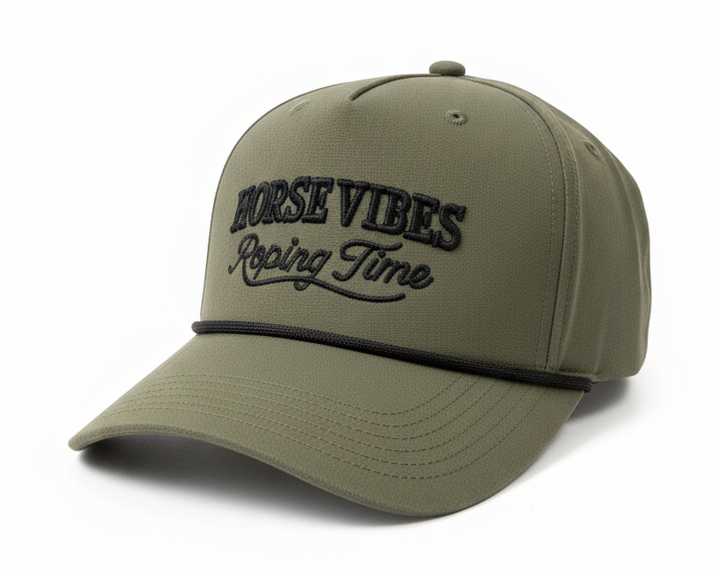 Roping Time khaki cap with cord