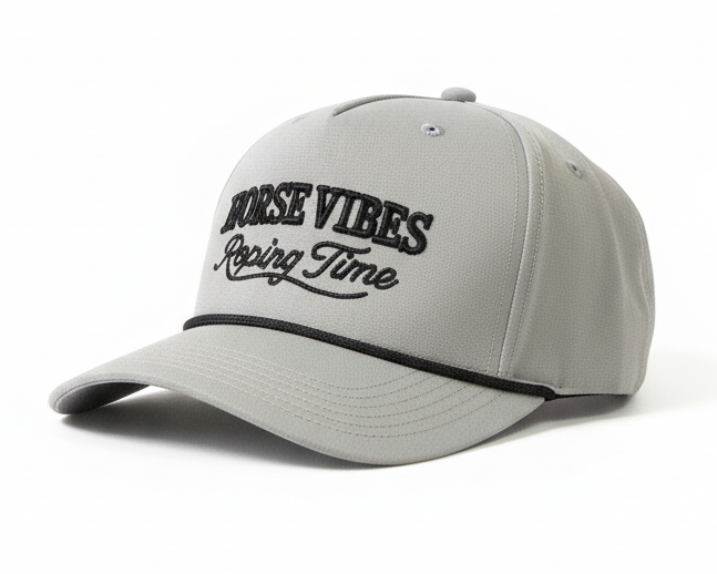 Grey Roping Time cap with cord