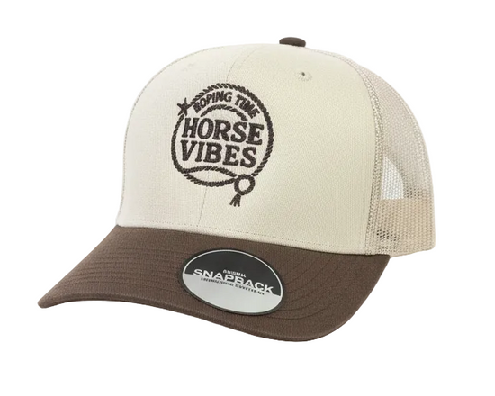 Roping Time beige cap with brown patch