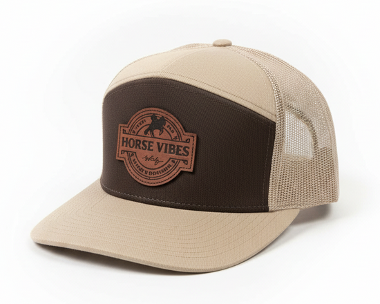 Authentic brown and beige flat-panel cap