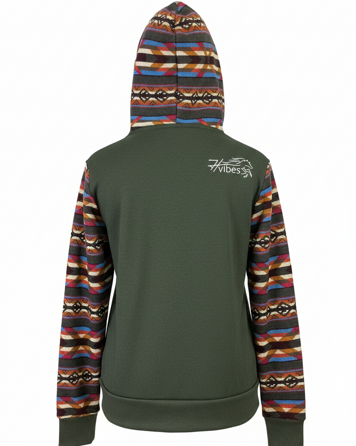 Hoodie West avec zip kaki 3