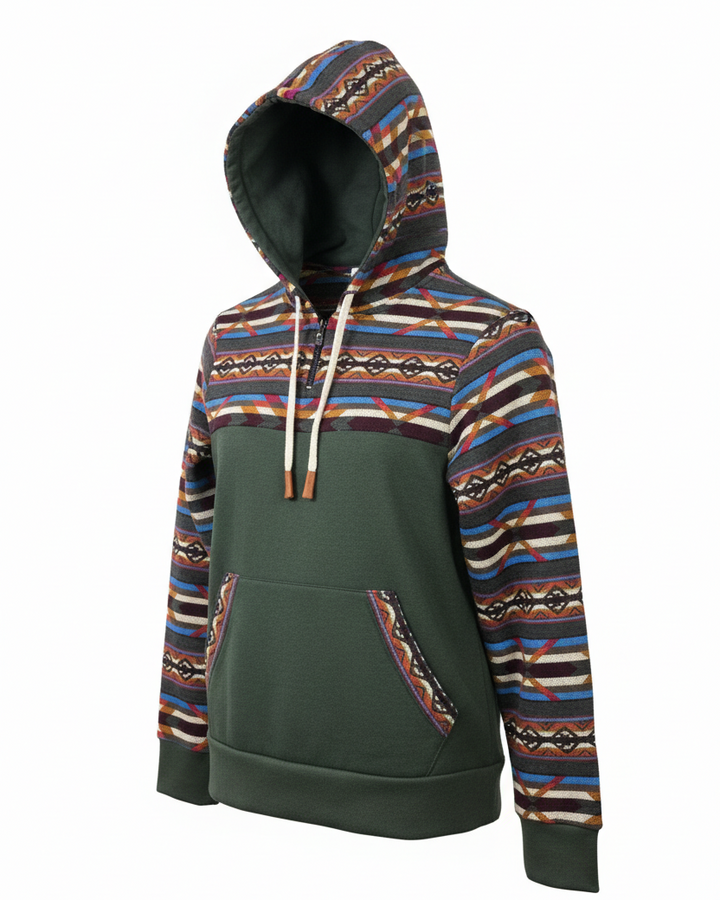 Hoodie West avec zip kaki 3