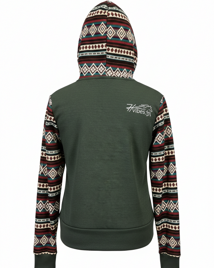 Hoodie West avec zip kaki 4