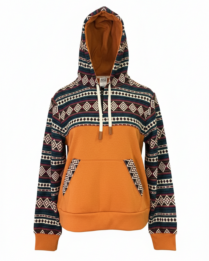 Hoodie West avec zip orange 2