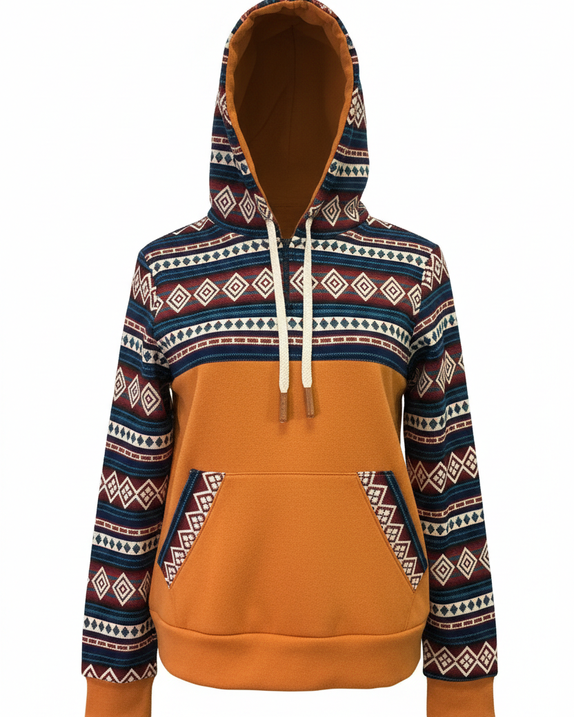 Hoodie West avec zip orange 7
