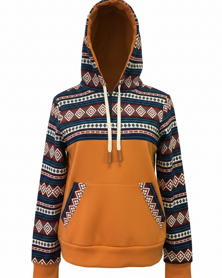 Hoodie West avec zip orange 7