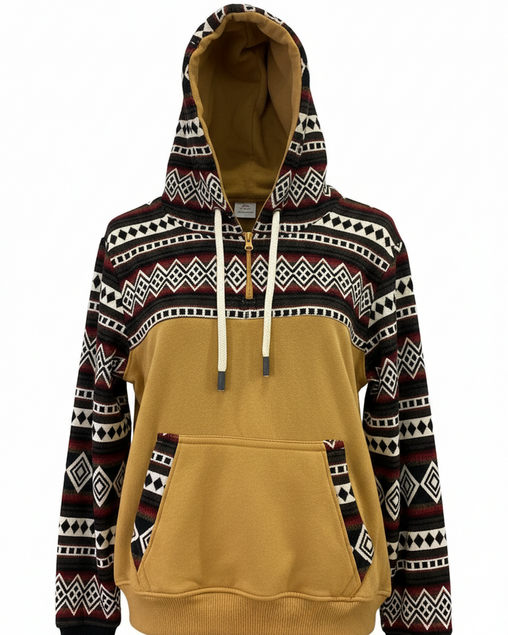 Hoodie West avec zip jaune 3