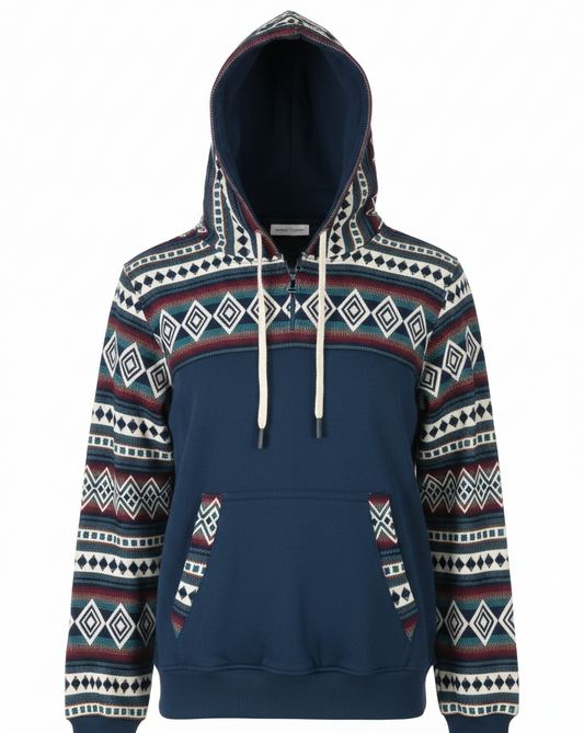 Hoodie West avec zip bleu 8