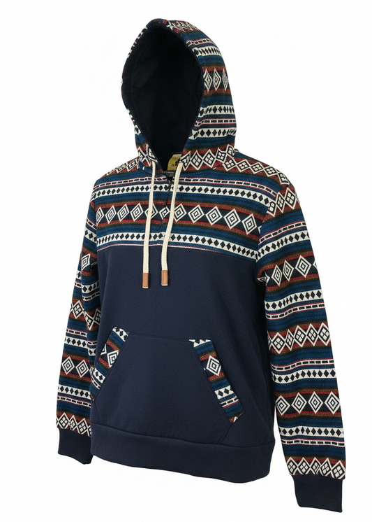 Hoodie West avec zip bleu 10