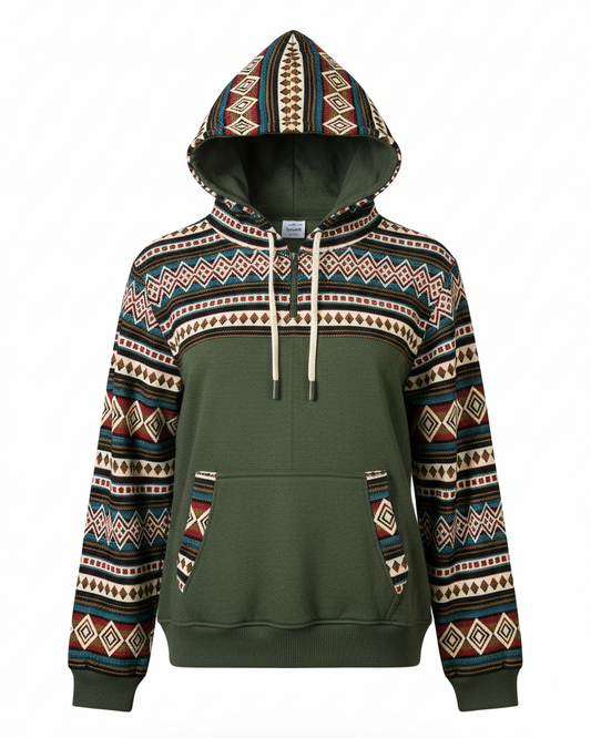 Hoodie West avec zip kaki 7